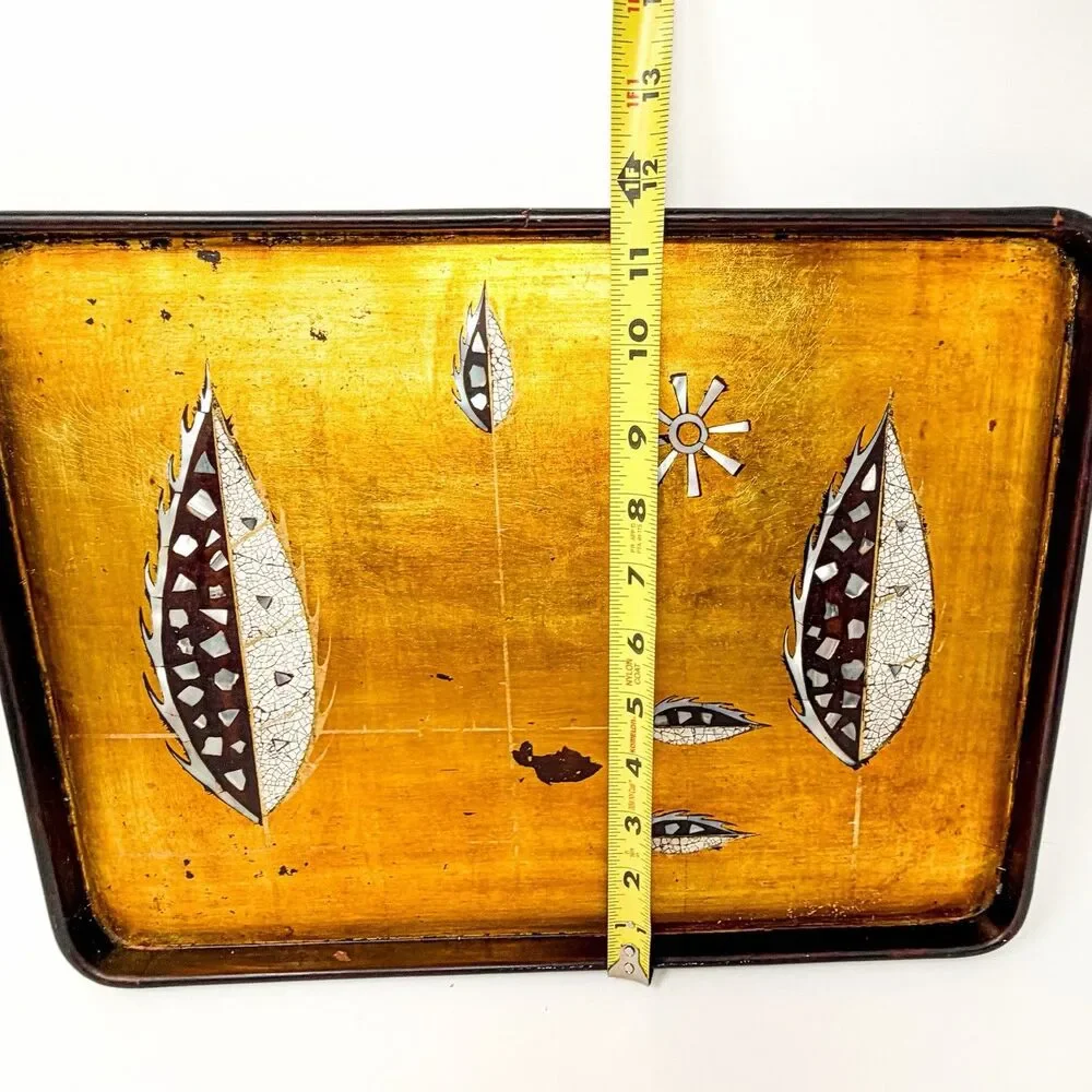 Vintage Nam Phuong Saigon Lacquer Tray Eggshell & Mother of Pearl Inlay MCM 16”